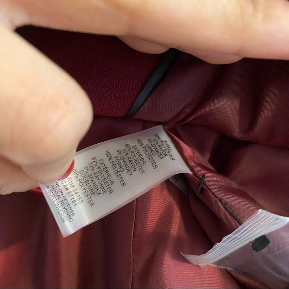 Karl Lagerfeld Paris Burgundy Blazer Size 10 - Picture 5 of 6